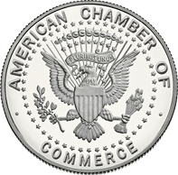 The Chamber's US Coin Logo: Branded with the American Chamber of Commerce name